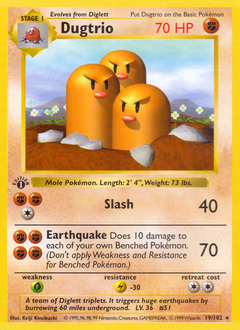 Dugtrio #19 Dugtrio - Base - #19 - Pokemon TCG card