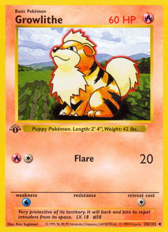 Growlithe - Base - #28 - Pokemon TCG card