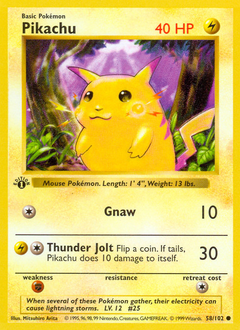 Pikachu #58 Pikachu - Base - #58 - Pokemon TCG card