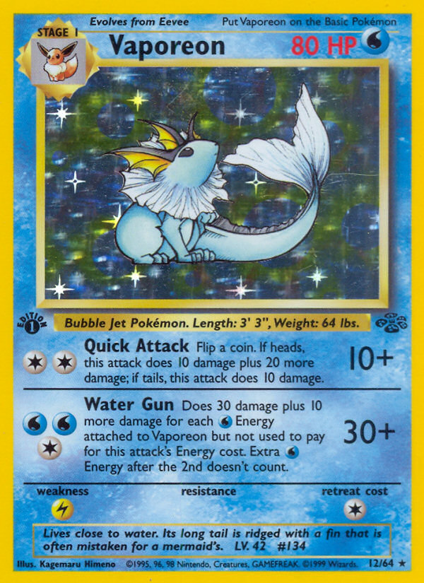 Vaporeon - Jungle - #12 - Pokemon TCG card