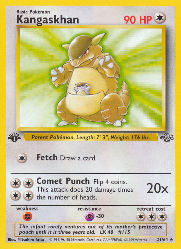 Kangaskhan - Jungle - #21 - Pokemon TCG card
