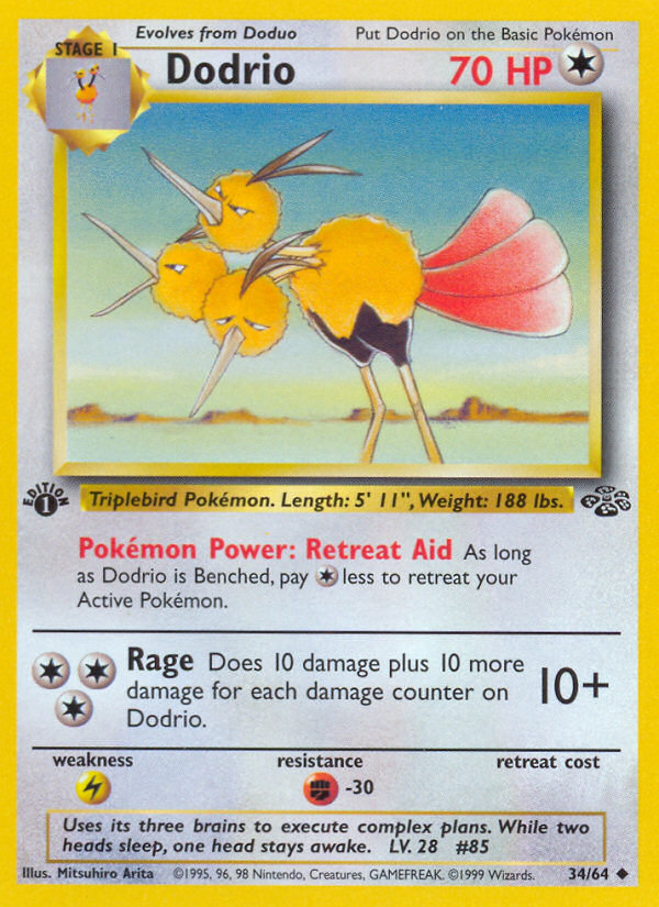 Dodrio - Jungle - #34 - Pokemon TCG card
