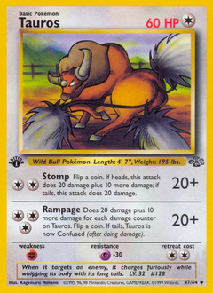 Tauros - Jungle - #47 - Pokemon TCG card