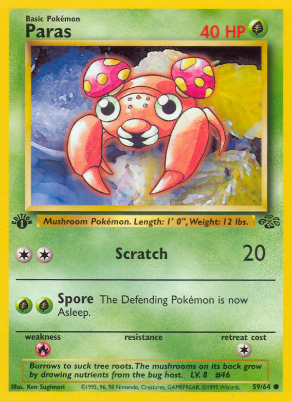 Paras - Jungle - #59 - Pokemon TCG card