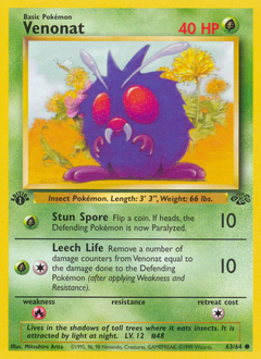 Venonat - Jungle - #63 - Pokemon TCG card