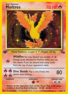 Moltres - Fossil - #12 - Pokemon TCG card