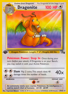 Dragonite - Fossil - #19 - Pokemon TCG card