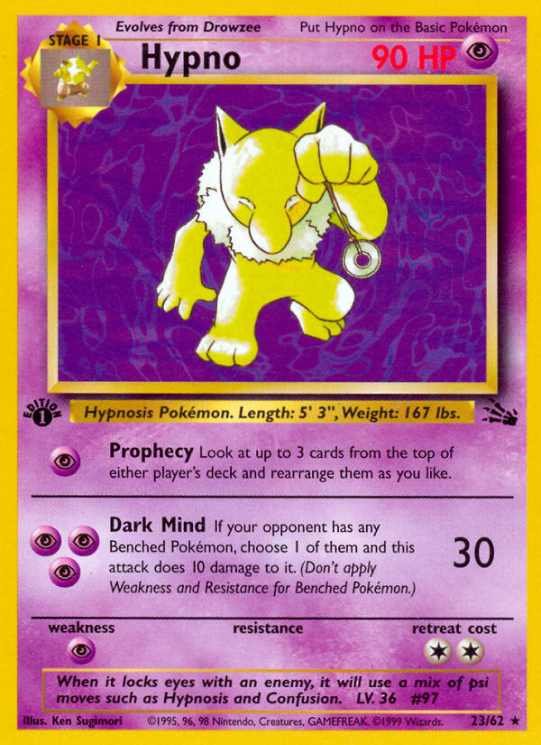Hypno - Fossil - #23 - Pokemon TCG card