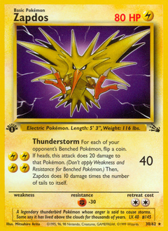 Zapdos #30 Zapdos - Fossil - #30 - Pokemon TCG card