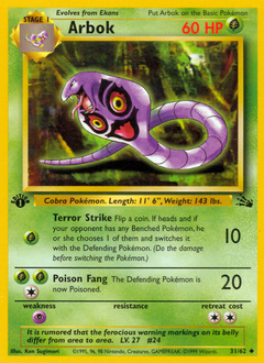 Arbok - Fossil - #31 - Pokemon TCG card