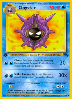 Cloyster - Fossil - #32 - Pokemon TCG card
