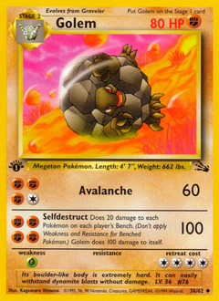 Golem #36 Golem - Fossil - #36 - Pokemon TCG card