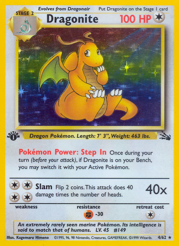 Dragonite - Fossil - #4 - Pokemon TCG card