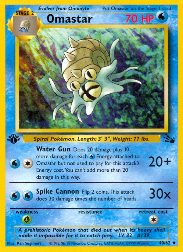 Omastar - Fossil - #40 - Pokemon TCG card