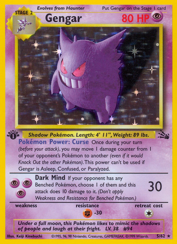 Gengar - Fossil - #5 - Pokemon TCG card