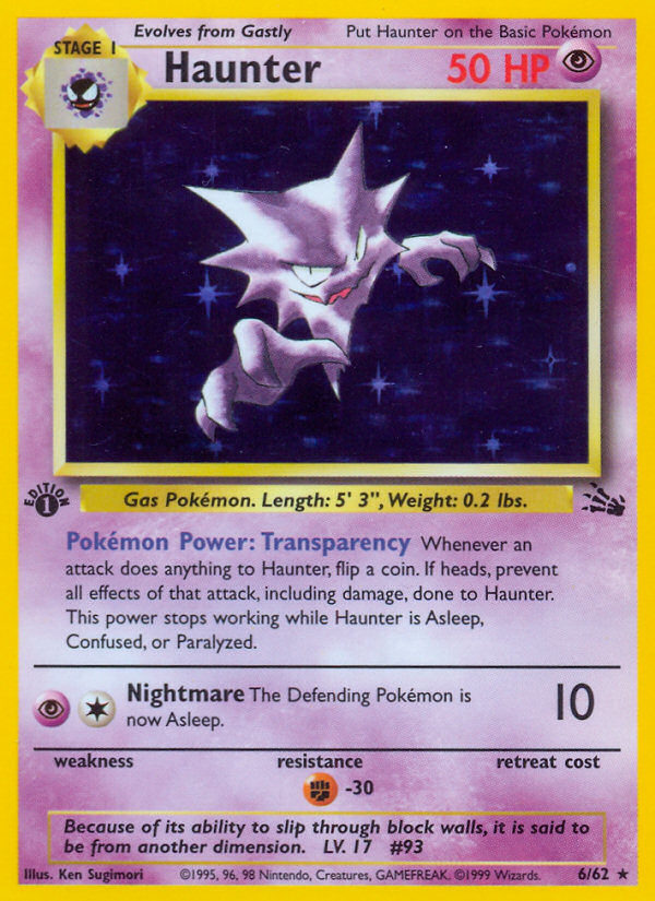 Haunter - Fossil - #6 - Pokemon TCG card