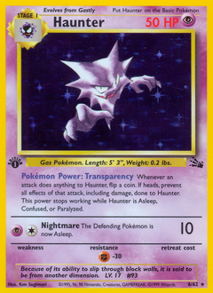 Haunter - Fossil - #6 - Pokemon TCG card