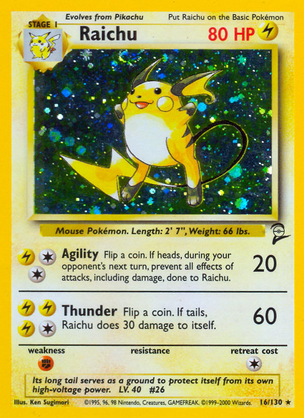 Raichu - Base Set 2 - #16 - Pokemon TCG card