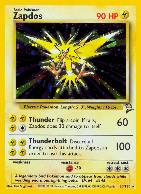 Zapdos - Base Set 2 - #20 - Pokemon TCG card