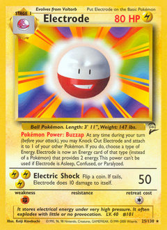 Electrode #25 Electrode - Base Set 2 - #25 - Pokemon TCG card