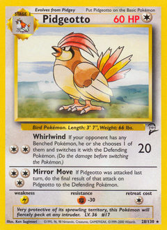 Pidgeotto - Base Set 2 - #28 - Pokemon TCG card