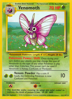 Venomoth #31 Venomoth - Base Set 2 - #31 - Pokemon TCG card