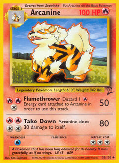 Arcanine #33 Arcanine - Base Set 2 - #33 - Pokemon TCG card