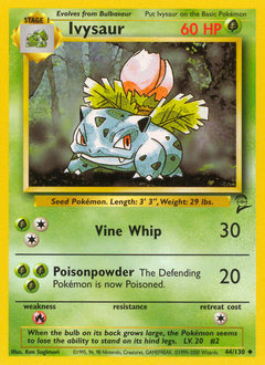 Ivysaur #44 Ivysaur - Base Set 2 - #44 - Pokemon TCG card