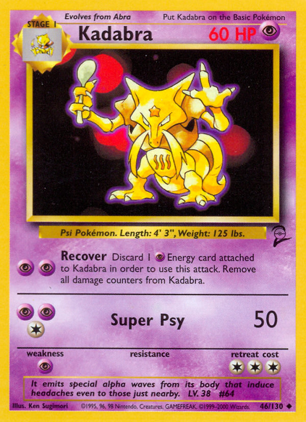 Kadabra - Base Set 2 - #46 - Pokemon TCG card