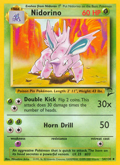 Nidorino - Base Set 2 - #54 - Pokemon TCG card