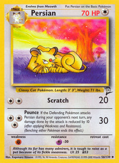Persian #56 Persian - Base Set 2 - #56 - Pokemon TCG card