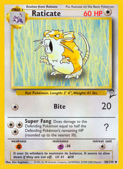 Raticate #58 Raticate - Base Set 2 - #58 - Pokemon TCG card