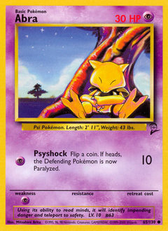 Abra - Base Set 2 - #65 - Pokemon TCG card