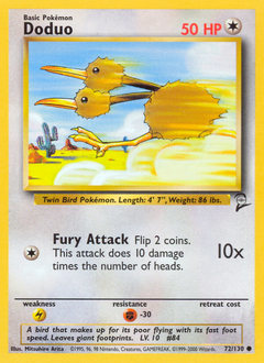 Doduo #72 Doduo - Base Set 2 - #72 - Pokemon TCG card