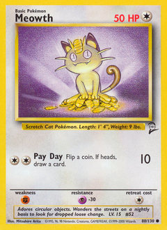 Meowth #80 Meowth - Base Set 2 - #80 - Pokemon TCG card