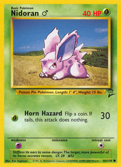 Nidoran ♂ #83 Nidoran ♂ - Base Set 2 - #83 - Pokemon TCG card