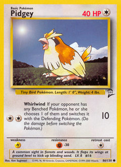Pidgey #86 Pidgey - Base Set 2 - #86 - Pokemon TCG card