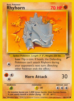 Rhyhorn #90 Rhyhorn - Base Set 2 - #90 - Pokemon TCG card