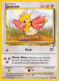 Spearow #92 Spearow - Base Set 2 - #92 - Pokemon TCG card