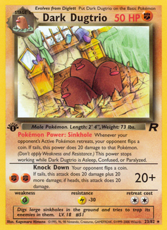 Dark Dugtrio #23 Dark Dugtrio - Team Rocket - #23 - Pokemon TCG card