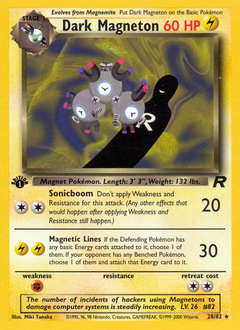 Dark Magneton #28 Dark Magneton - Team Rocket - #28 - Pokemon TCG card