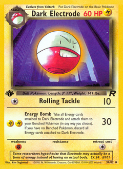 Dark Electrode #34 Dark Electrode - Team Rocket - #34 - Pokemon TCG card