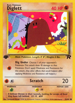 Diglett - Team Rocket - #52 - Pokemon TCG card