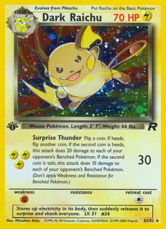 Dark Raichu #83 Dark Raichu - Team Rocket - #83 - Pokemon TCG card
