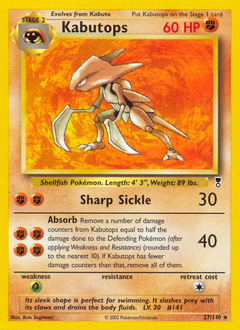 Kabutops #27 Kabutops - Legendary Collection - #27 - Pokemon TCG card