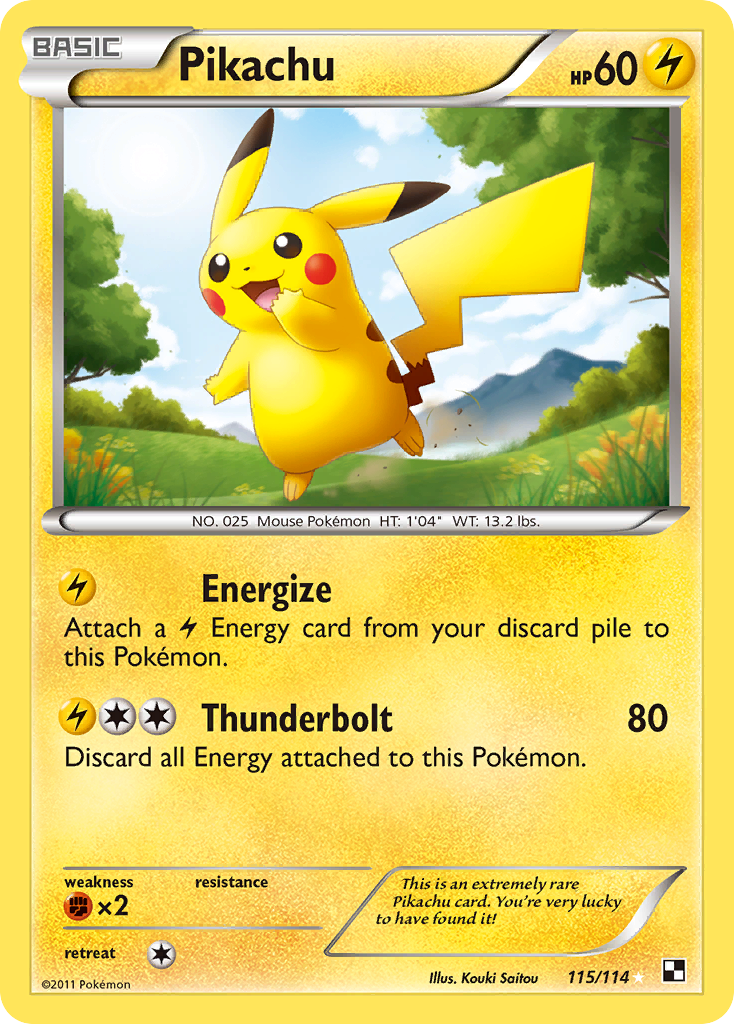Pikachu - Black & White - #115 - Pokemon TCG card