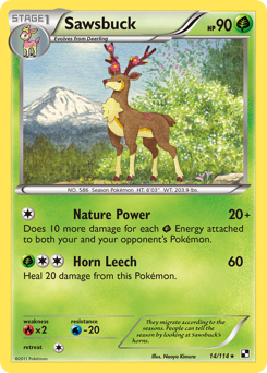 Sawsbuck - Black & White - #14 - Pokemon TCG card