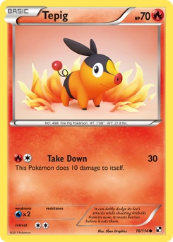 Tepig - Black & White - #16 - Pokemon TCG card