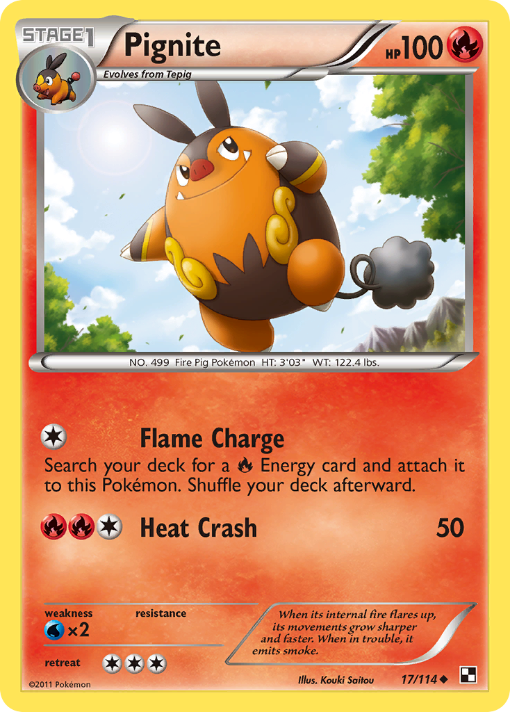 Pignite - Black & White - #17 - Pokemon TCG card