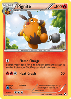 Pignite - Black & White - #17 - Pokemon TCG card